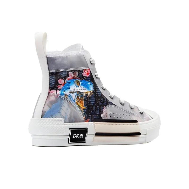 DIOR B23 High Canvas Sorayama Dinosaur Navy-4