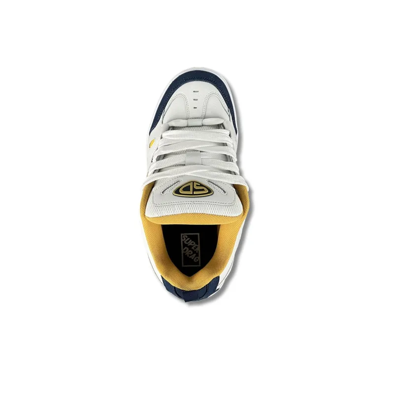 LuzaoT SUPER DRAG Puffy Shoes Slip-Resistant Low-Top Skateboard Shoes Unisex White Blue Yellow-3