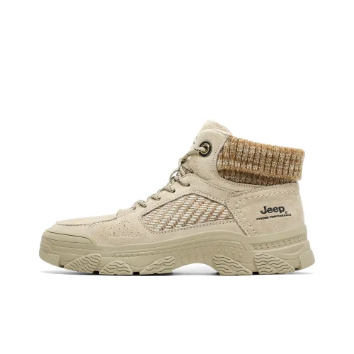 Jeep Ankle-Length Outdoor Work Heel boots Men's Sand