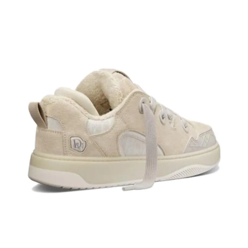 DIOR B9S Skater Erl Cream Suede With White And Cream DIOR Oblique Jacquard-2
