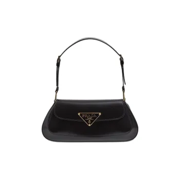PRADA Leather Portable Crossbody Bag, Shoulder Bag Regular Women's Black