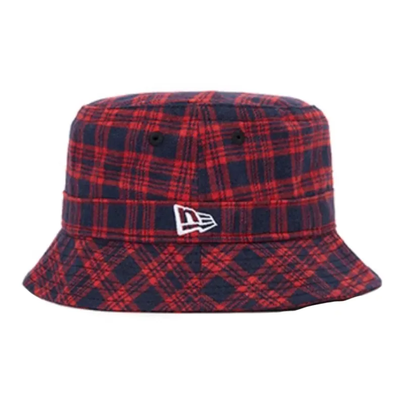 New Era Flannel Bucket Hats Unisex Red-2