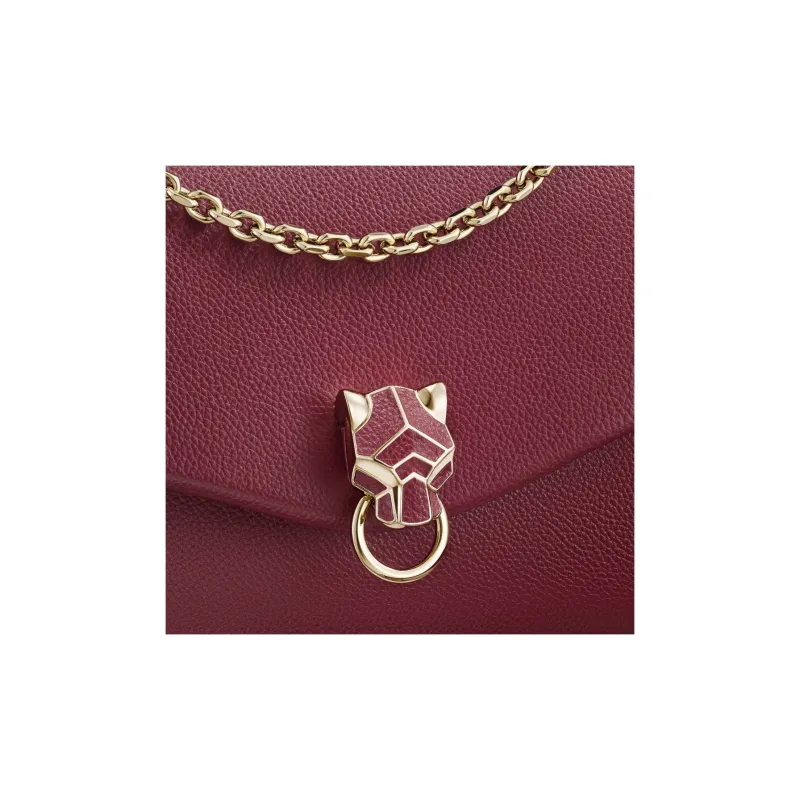 CARTIER PANTHÈRE Calfskin Shoulder Bag, Crossbody Bag Trumpets Women's Burgundy-1