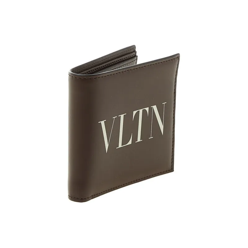 Valentino Cow Leather Wallet Women's Dark Brown-1