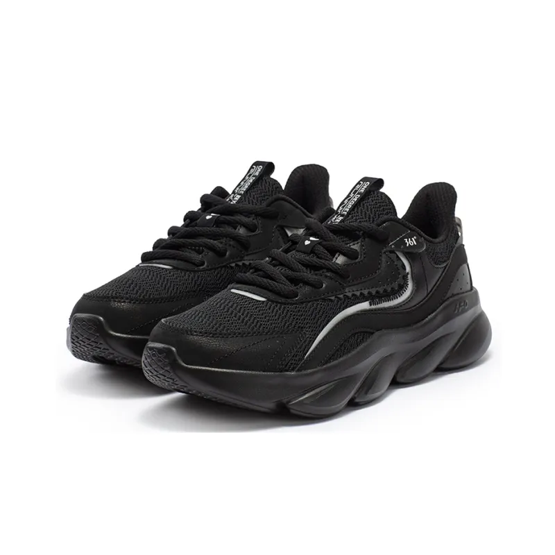 361° Cushioning, Slip Resistant, And Abrasion Resistant Low Top Casual Running Shoes Women's Obsidian Black-2