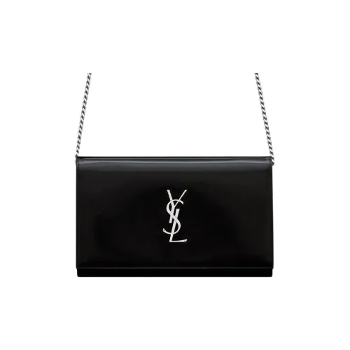SAINT LAURENT CASSANDRE Brushed Leather Shoulder Bag Crossbody Bag Wallets Regular Women's Black