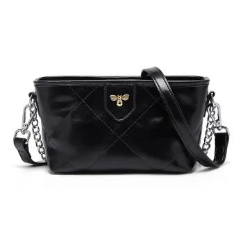 CinvaiKrose Shoulder Bags Diamond Pattern Phantom Black Shopping Bag Included