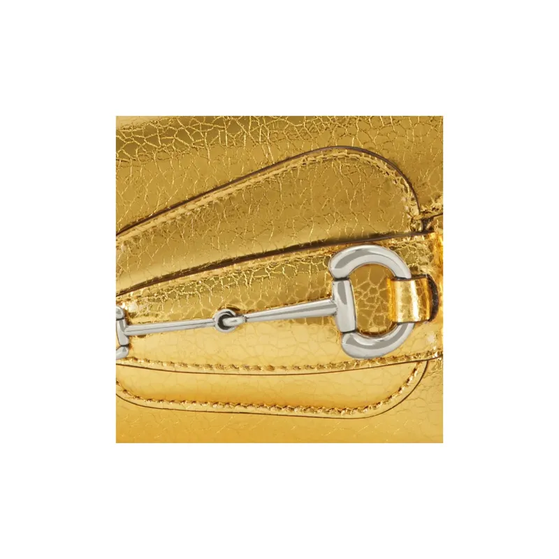 GUCCI Horsebit 1955 Leather Portable Crossbody Bag Shoulder Bag Mini Women's Gold-8