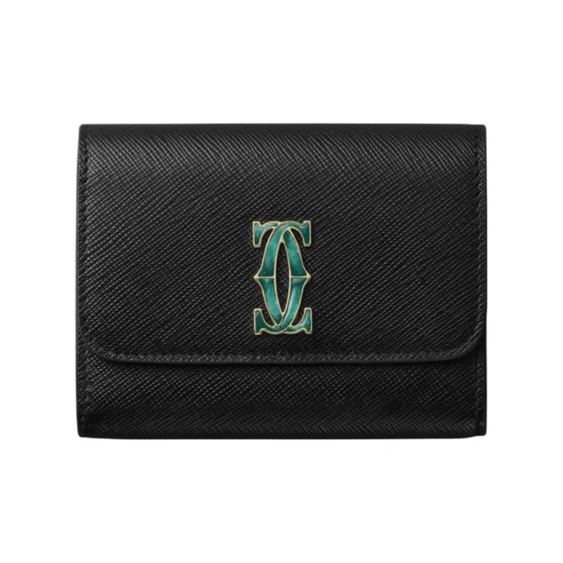 CARTIER Calfskin Wallet Mini Women's Black-0