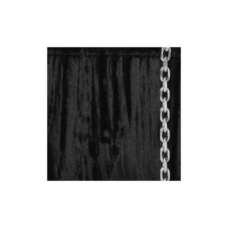 CARTIER Panthère De Cartier Velvet Crossbody Bag Shoulder Bag Mini Women's Black-2