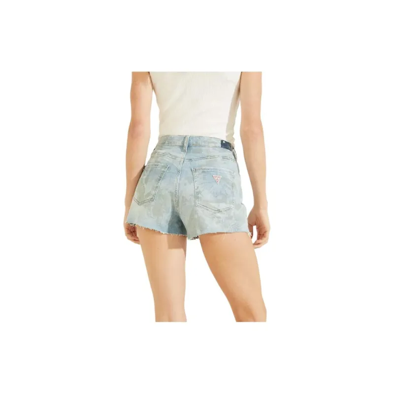 GUESS Palm Print Claudia Shorts Denim Shorts Women's Light Blue-1