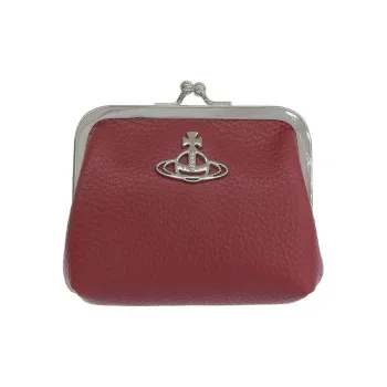 Vivienne Westwood Pure Grain Leather Coin Purse Women's Red