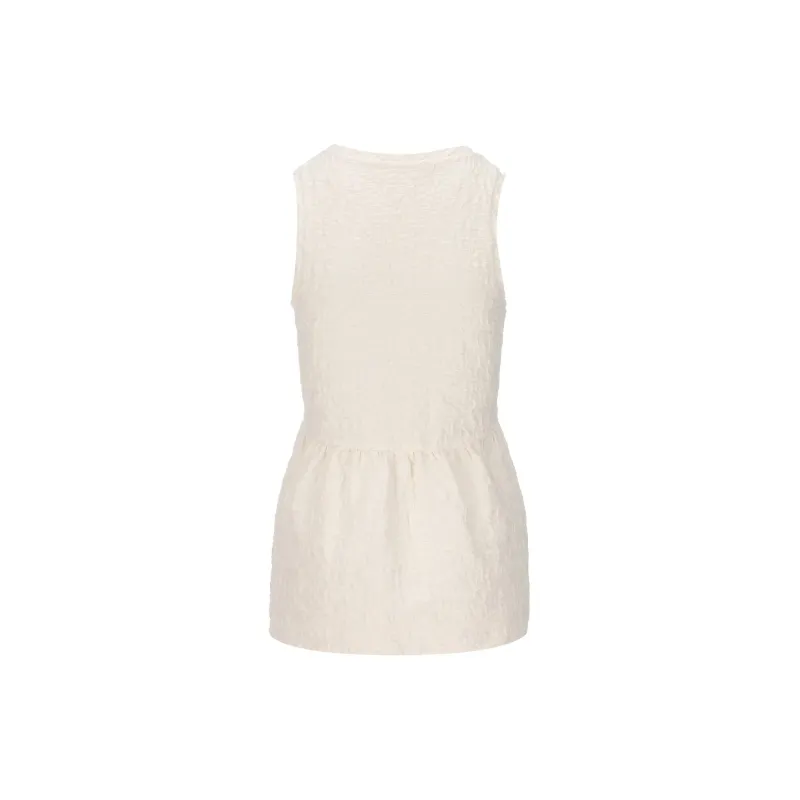 JIL SANDER Crinkled Cotton blend Sleeveless Top-1
