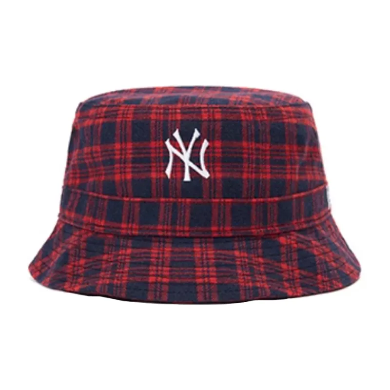 New Era Flannel Bucket Hats Unisex Red-1