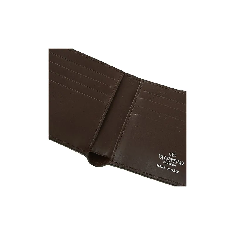 Valentino Cow Leather Wallet Women's Dark Brown-7