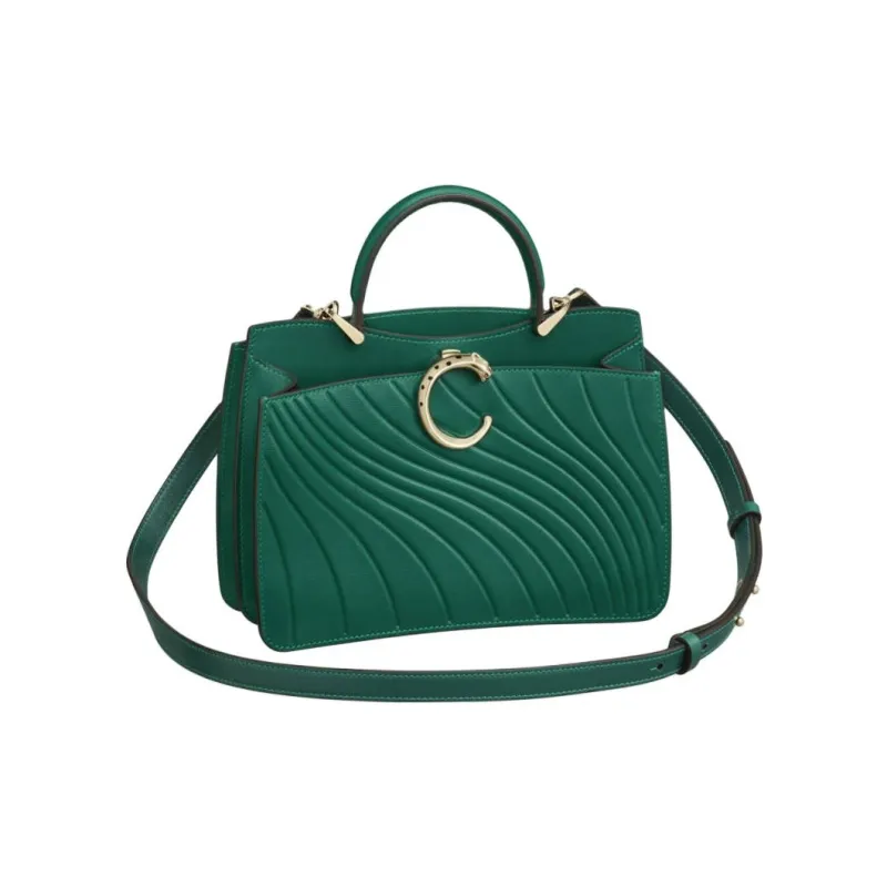 CARTIER Panthère De Cartier Calfskin Handbag Shoulder Bag Crossbody Bag Mini Women's Emerald Green-0