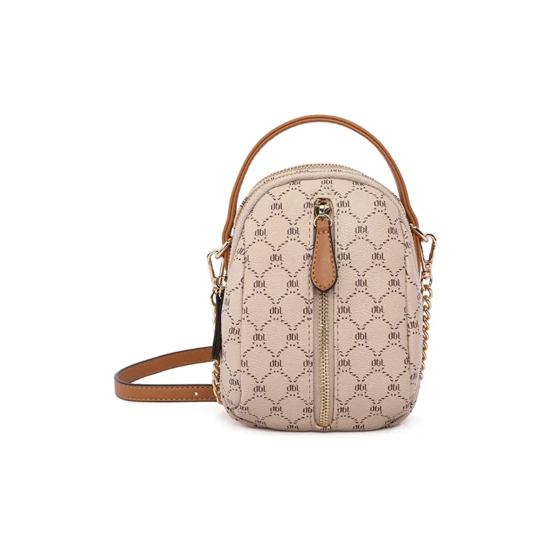 Dubaolu Polyvinyl Chloride PVC With Polyurethane Crossbody Bag Regular Women's Shell Apricot/Shell Khaki-1
