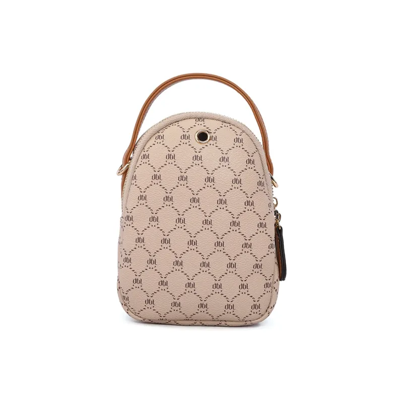Dubaolu Polyvinyl Chloride PVC With Polyurethane Crossbody Bag Regular Women's Shell Apricot/Shell Khaki-3