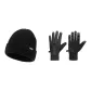 Black Thermal Knitted Hat+Black Glove