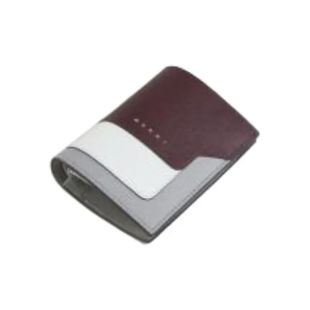 MARNI Leather Wallet Mini Unisex Dark Red Dolphin With Natural White-2