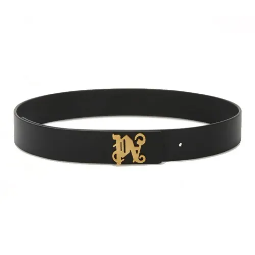 PALM ANGELS Monogram-appliqu� Leather Belt