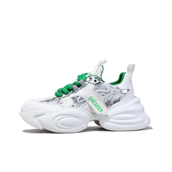 BELLALILY Low Top Chunky Sneakers Women's Silver