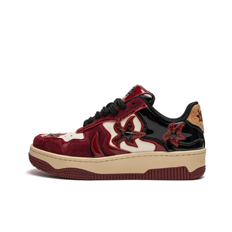 Youthloser Low Top Skateboard Shoes Unisex Burgundy-0