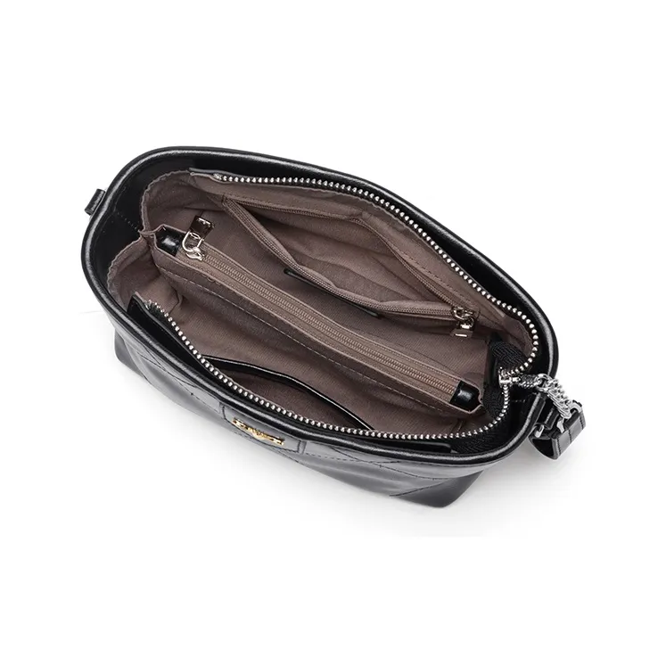 CinvaiKrose Shoulder Bags Diamond Pattern Phantom Black Shopping Bag Included-5