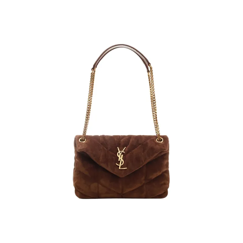 SAINT LAURENT Suede Crossbody Bag Shoulder Bag Women's Brown-0