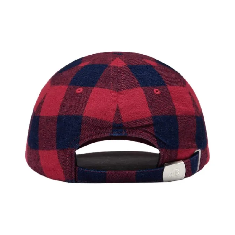 Balenciaga Logo embroidered Check Cap-1