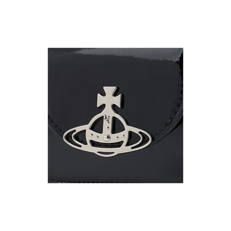 Vivienne Westwood Bright Patent Leather Card Holder Women's Black-7