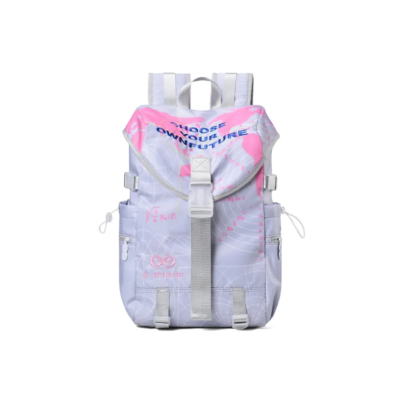 8atheist Polyester Backpack Regular Unisex Light Gray Purple-0