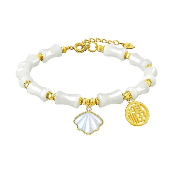 Moonstone Edge Hetian Jade Bracelets Women's Pale Greenish White Jade