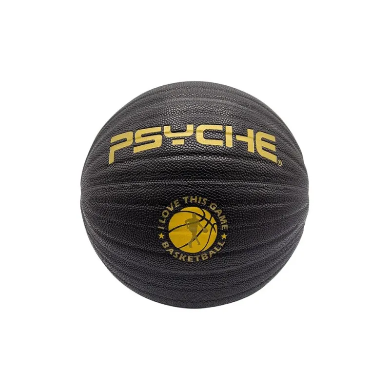 PSYCHE Microfiber Leather Basketball Black Yellow Size 7 Training Unisex-0