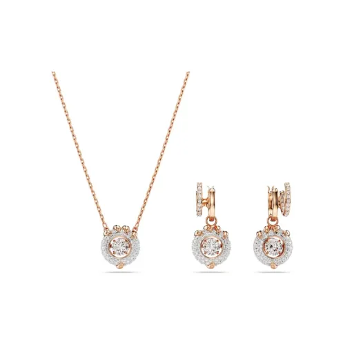 Swarovski Cubic Zirconia Faux Crystal Rose Gold Tone Plated Necklaces Women's Rose Gold