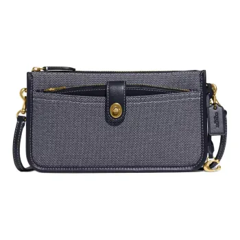 COACH NOA Canvas With Leather Messenger Bag Shoulder Bag Crossbody Bag Mini Women's Midnight Navy