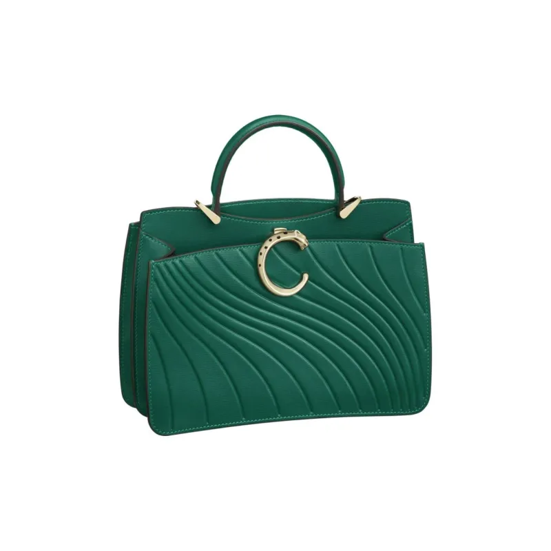 CARTIER Panthère De Cartier Calfskin Handbag Shoulder Bag Crossbody Bag Mini Women's Emerald Green-1