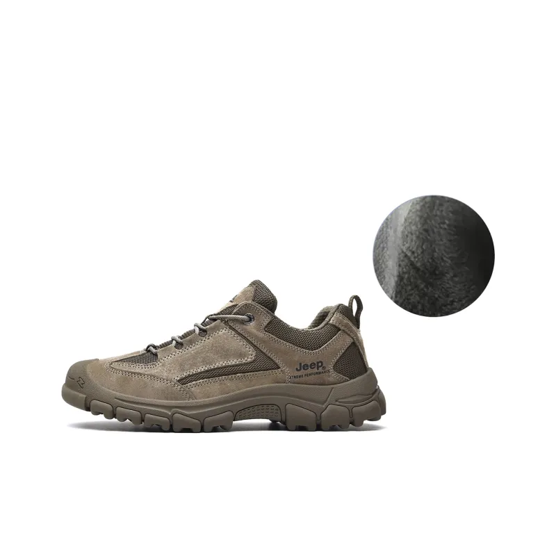 Jeep Cushioning Anti Slip Wear Resistant Lightweight Warm Coverage Low Top Outdoor Shoes Men's Camel-0