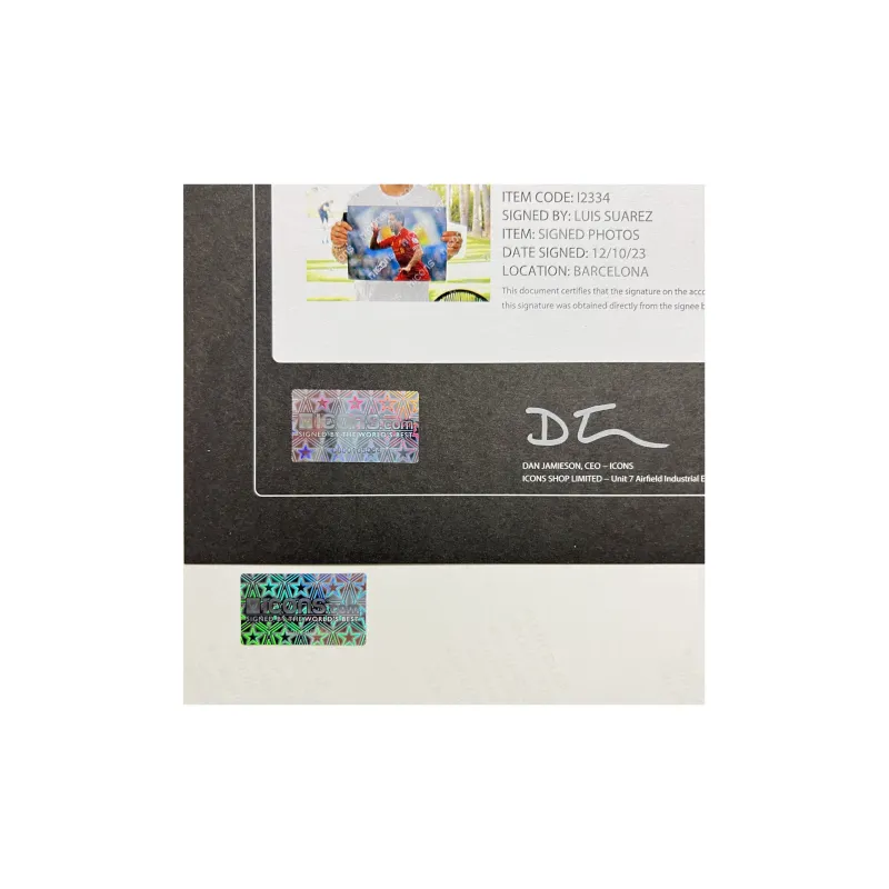 ICONS.com Suarez Includes Certification Certificate Includes Frame Outer Frame Size: 38.6 X 48.6 Cm-2