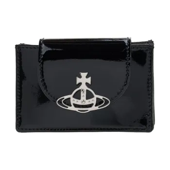 Vivienne Westwood Bright Patent Leather Card Holder Women's Black