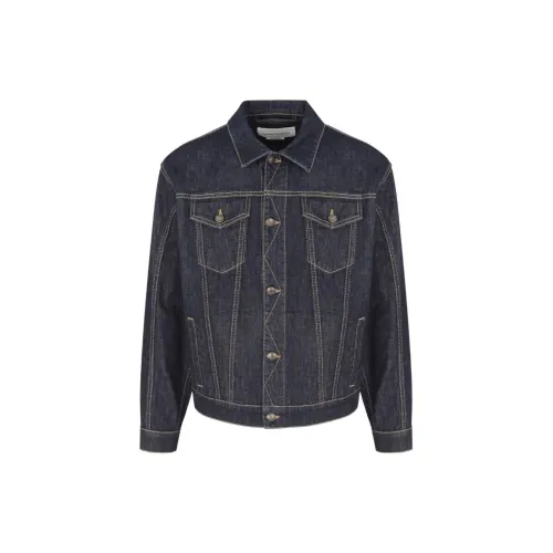 Alexander McQueen Denim Jackets Men Blue