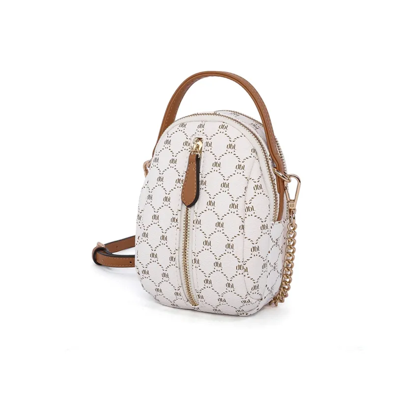 Dubaolu Polyvinyl Chloride PVC With Polyurethane Crossbody Bag Regular Women's Shell Apricot/Shell Khaki-9
