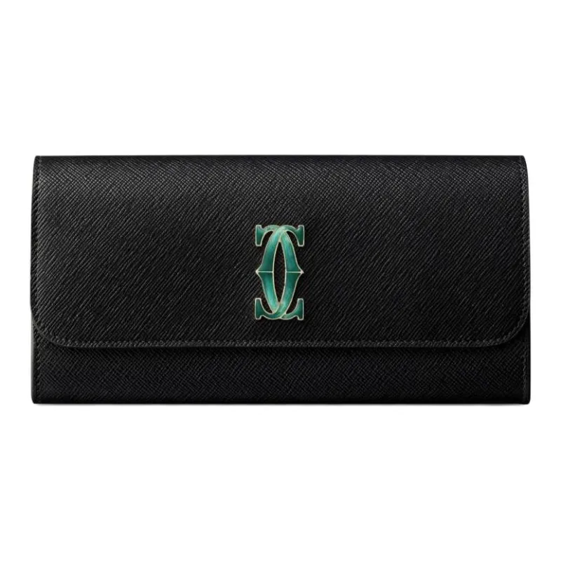 CARTIER C De Cartier Collection Calfskin Wallet Women's Black-0