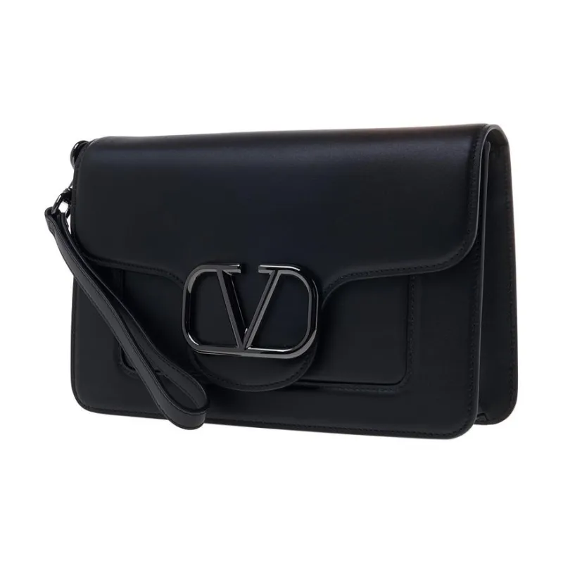 Valentino GARAVANI Cow Leather Clutch Women's Black-1
