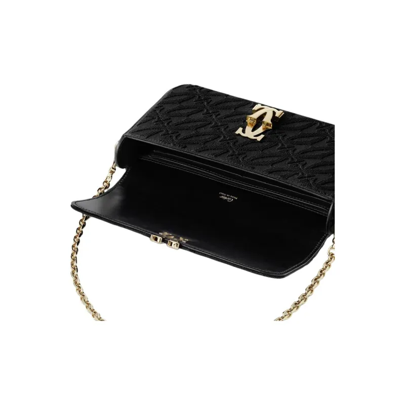 CARTIER C De Cartier Collection Calfskin Crossbody Bag Shoulder Bag Mini Women's Black-2