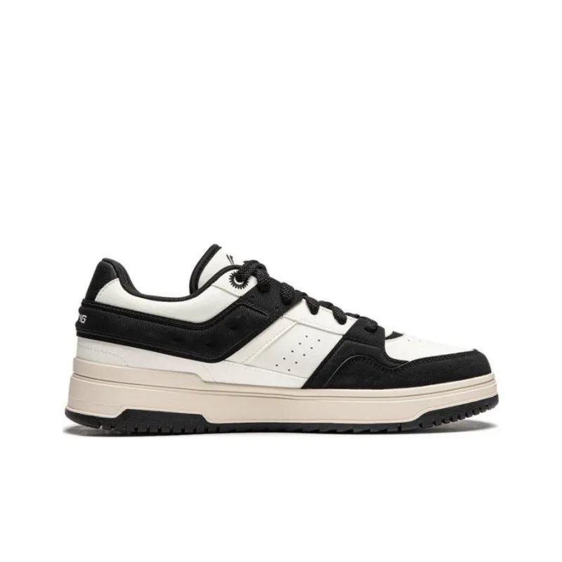 LiNing Tianji 2.0 Slip Resistant Cushioning Wear Resistant Lightweight Low Top Skateboard Shoes Women's Black White-1