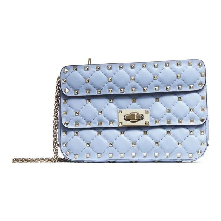 Valentino GARAVANI Lambskin Portable Crossbody Bag, Shoulder Bag Women's Blue-0
