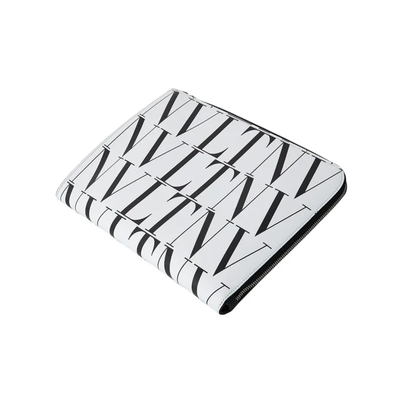 Valentino Cow Leather Clutch Women's White-3