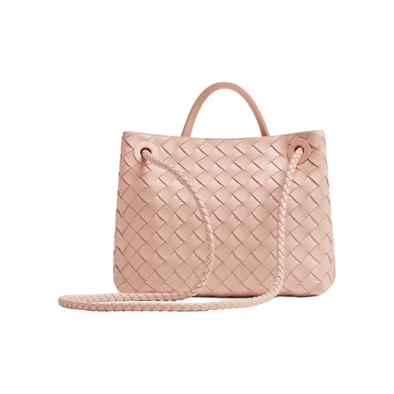 Bottega Veneta Andiamo Series Sheepskin Shoulder Bag, Crossbody Bag, Handbag Trumpets Women's Lotus Blossom Pink-2
