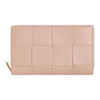 Bottega Veneta CASSETTE Sheepskin Wallet Women's Lotus Pink